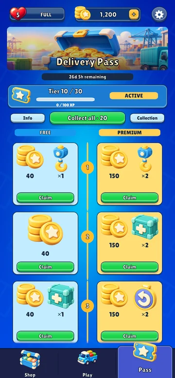 Freight Pass with free and premium reward tracks
